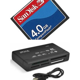Resim Sandisk 4 GB Compact Flash Hafıza Kartı USB 2.0 Cf Kart Okuyucu 
