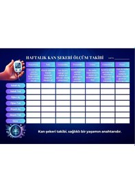 Resim Diyabet Ölçüm Takip Çizelgesi Defteri A Kalite Özel Tasarım 6 Aylık A6 Boyut Yüksek Motiveli 