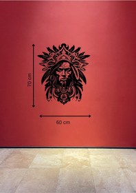 Resim Deadman Kızılderili Adam Figürlü Siyah Metal Tablo 