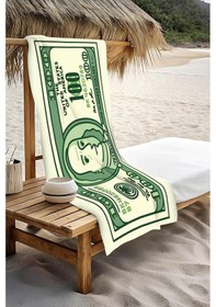 Resim Dijital Baskı Plaj Deniz Havlusu Dolar Desenli Peştamal Hvl0108 Renkli 