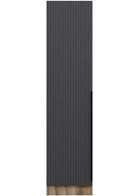 Resim Minar Kale 1 Kapaklı Raflı Dolap Dore - Antrasit Çizgili Mebran 190cm 