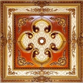 Resim 90x90 Kare Kahve Renk Saray Tavan Göbek 