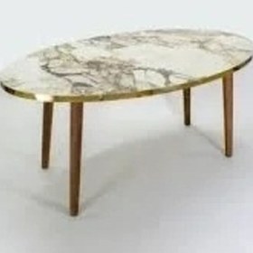 Resim Uslucan Alışveriş Orta Sehpa Torna Ayak Elips Efes Altın Ahşap Çok Renkli 