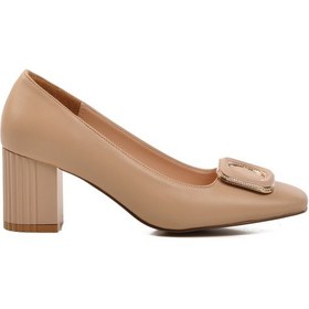 Resim Ayakmod 357106 Bej Cilt Kadın Topuklu Ayakkabı 001 