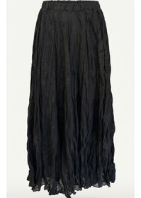 Resim SHIN Butik SHIN Kırışık Dokulu Uzun Etek - Siyah 