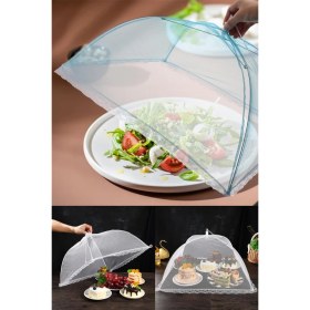 Resim Omilife Gıda Koruyucu Şemsiye 65x65 cm Yiyecek Sinek Koruyucu Tül Cibinlik Pratik Katlanabilir Masa Üstü Koruma 