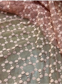 Resim Yavruağzı Renl Tül Çiçakli Güpür Kumaş 150x100 Cm Renkli 