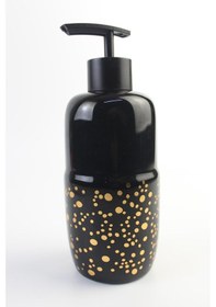 Resim Porselen Sıvı Sabunluk 450ml Yaldızlı Siyah 