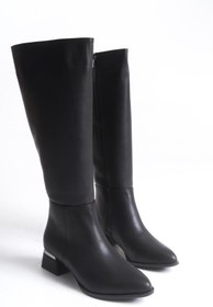 Resim AYS SHOES Kadın Fermuarlı Sivri Burun Topuklu Çizme 