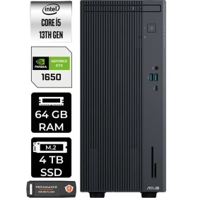 Resim Asus Expertcenter P500 Mini Tower Intel Core I5 13420H 64GB 4tb SSD GTX1650/4GB Fdos Masaüstü Bilgisayar & Per4 USB Bellek P500I58512B0DP2335 