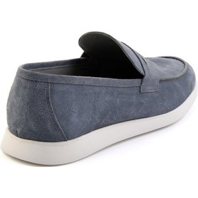 Resim Bambi Kot Mavi Hakiki Deri Erkek Loafer Ayakkabı E01395428302 Mavi 