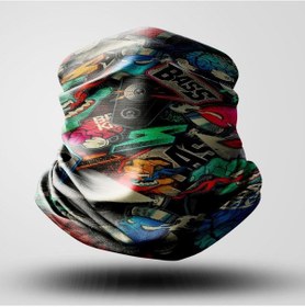 Resim Bass Motorcu Bandana Maske Outdoor Boyunluk Unisex Siyah 