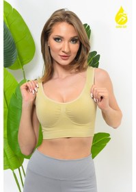 Resim Sh Mağazacılık Kadın Modal Crop Top Büstiyer Toparlayıcı Kalın Askılı Seamless Dikişsiz Örme Bustiyer 