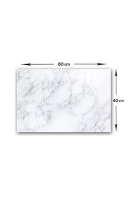 Resim Decorita Klasik Mermer Desenli Cam Ocak Arkası Koruyucu 40x60cm 