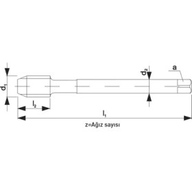 Resim Fett Unf No. 6-40 Narex 3505 Dın N-2183B Hsse Düz Kanal Uç Bilemeli Makina Kılavuzu 