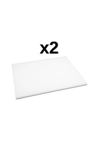 Resim 2'li Türkay 40x30x2 Cm Polietilen Kesme Tahtası Kesim Levhası Naturel/beyaz 4726 