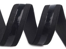 Resim Kaydırmaz Lastik - Silikonlu Elastik Şerit (10 mm / 1 cm) - Siyah / 90 Metre 