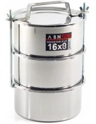 Resim abnturk 6-9 Kişilik Temek Taşıyıcı Karavana 16x8cm Tabldot Tipi Paslanmaz Çelik 3lü Sefer Tası Vidalı Mod 