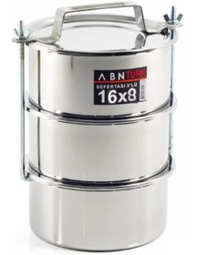 Resim abnturk 6-9 Kişilik Temek Taşıyıcı Karavana 16x8cm Tabldot Tipi Paslanmaz Çelik 3lü Sefer Tası Vidalı Mod 