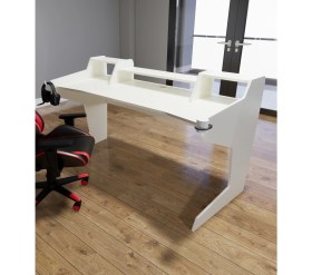 Resim Michael Brean Özel Tasarım Oyuncu ve Stüdyo Masası 150 cm Bardaklık ve Kulaklık Tutucu Hediye 