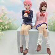 Resim Anime Okul Kızı Heykeli - Pembe Saçlı & Çiçek Desenli Tabanlı, Üniforma ile, Masa ve Araç Dekoru için - Anime Hayranları İçin Mükemmel Hediye, Otaku Figürü, Detaylı İşçilik 