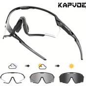 Resim Fastbuy Wangxi 01 Kapvoe Fotokromik Spor Gözlük Erkek Kadın Mtb Bisiklet Sürüş Parlak Altın Çerçeve Göz Koruyucu Altın 