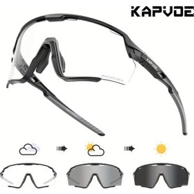 Resim Fastbuy Wangxi 01 Kapvoe Fotokromik Spor Gözlük Erkek Kadın Mtb Bisiklet Sürüş Parlak Altın Çerçeve Göz Koruyucu Altın 