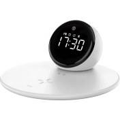 Resim Wiwu Wi-W017 Kablosuz Şarj Standlı Çift Alarmlı Dijital Saatli Bluetooth Speaker Hoparlör 