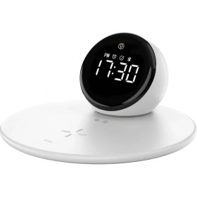 Resim Wiwu Wi-W017 Kablosuz Şarj Standlı Çift Alarmlı Dijital Saatli Bluetooth Speaker Hoparlör 