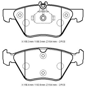 Resim Mercedes E Class W211 07/09 Ön Fren Balatası Kablosuz Disk 155,3x69,3x19,4/156,4x63,9x19,4 Bramax 