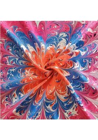 Resim Elif Ebru Ebru Sanatı El Yapımı Özel Koleksiyon Twill İpek Eşarp Ozltıe 18 001 