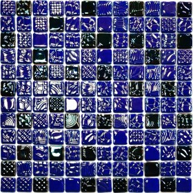 Resim MozaiKristaL Mutfak Tezgah Arası, Banyo, Havuz, Sauna, Spa, Ev, Bahçe ve İşyeri, Yaşam Alanlarının Tüm Yüzeyleri İçin 25X25 mm Hologramlı ve Desenli Cam Mozaik. ( 1 Koli = 1 M2 FİYATIDIR ) 