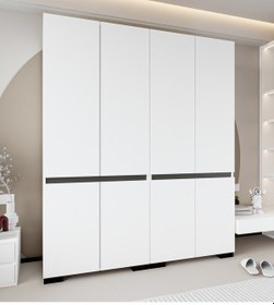 Resim Floransa 10 Kapılı Flr10-a2ar Beyaz- Antrasit Gardırop -çok Amaçlı Dolap -yüklük Antrasit - Beyaz 