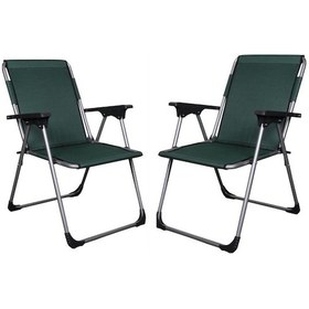 Resim Alin Metal 2''li Katlanır Lüks Kamp Ve Piknik Sandalyesi Yeşil Yeşil 
