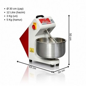 Resim BOĞAZİÇİ MUTFAK EKİPMANLARI Boğaziçi 5 Kg Hamur Yoğurma Makinesi 220V 