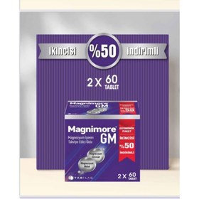 Resim MAGNİMORE GM Magnezyum İçeren Takviye Edici Gıda 2x60 Kapsül 