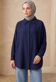Resim adamila Kadın Premium Oversize Gömlek Tesettür Salaş Uzun Kollu Kaliteli Tunik 