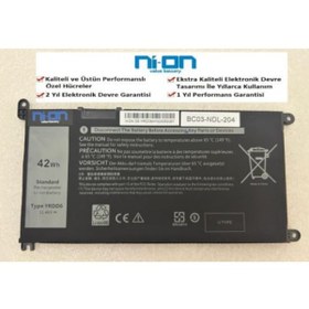 Resim NION Dell inspiron 3583 uyumlu Notebook Batarya - Pil 