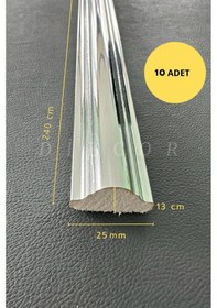 Resim Diecor Dekoratif Polistren 10 Adet 2,5 Cm Gümüş Duvar Çıtası Beyaz 2,5 Cm Model:xa230 