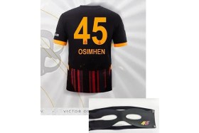 Resim Alaturka Mix 2023/2024 Sezon Victor OSIMHEN45 Siyah Alternatif Çocuk Futbol Formasıı Maske Hediyeli 4'lü Set 