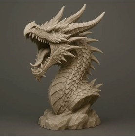 Resim Ejderha Başlı Figür - 