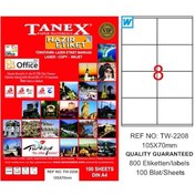 Resim Tanex Laser Etiket 100 YP 105x70 Laser-Copy-Inkjet TW-2208 