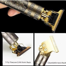 Resim Cbtx T9 Elektrikli Şarj Edilebilir Kablosuz Saç Kesme Tıraş Makinesi 