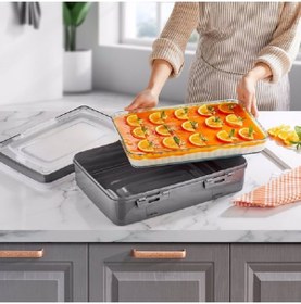 Resim Genel Markalar 2 katlı borcam taşıma kabı Börek pasta Piknik Taşıma Kabı 2 Katlı Büyük boy Taşıma kabı 