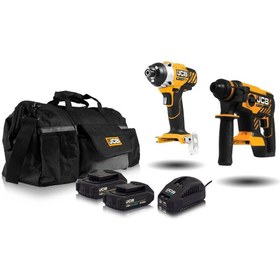 Resim Jcb 18BLRH Kömürsüz Kırıcı-Delici + 18ID Darbeli Vidalama + 18 V 6.0 Ah Çift Akülü Set 