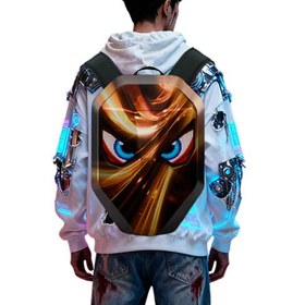Resim Renkli Led Gözlü Sırt Çantası, Kask Çantası 