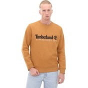 Resim Timberland Embroidery Logo Brush Back Crew Neck Erkek Sweatshirt Kahve 