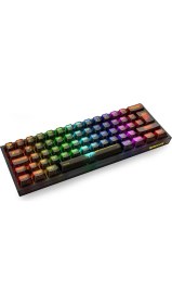 Resim Redragon K617 Rgb Fizz Şeffaf Siyah Kablolu Mekanik 61 Tuşlu Türkçe Oyuncu Klavyesi 