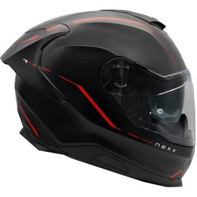 Resim Nexx Y.100R REACT MAT SİYAH-KIRMIZI KASK 