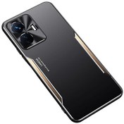 Resim Vivo Y77e 5g Alüminyum Alaşımlı+tpu Telefon Kılıfı Düşmeye Karşı Dayanıklı Cep Telefonu Kabuğu-kırmızı En Iyi Kalite Altın/stil D Vivo Y77e 5g 